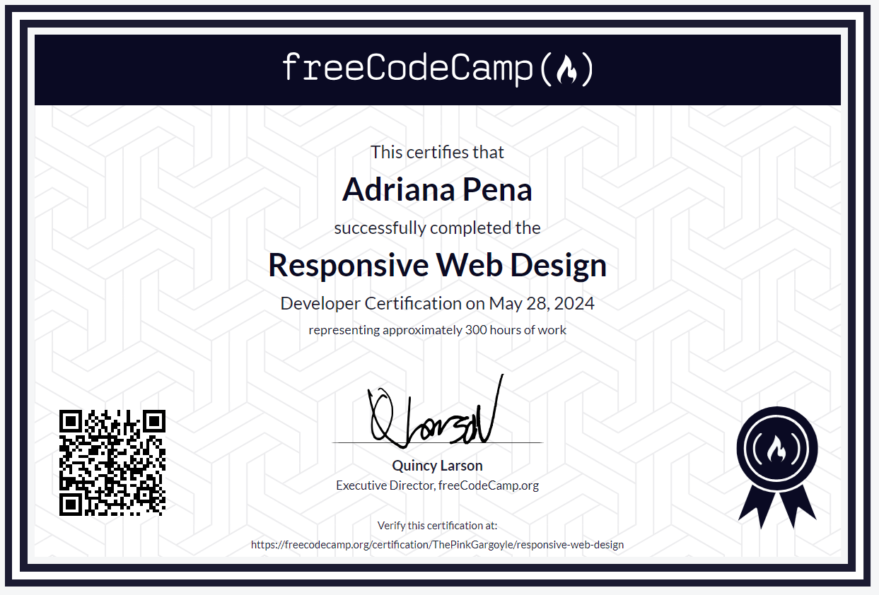 freeCodeCamp Responsive Web Design Certificate